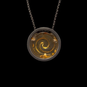 Koru Kāpia - Kauri Gum Spiral Pendant