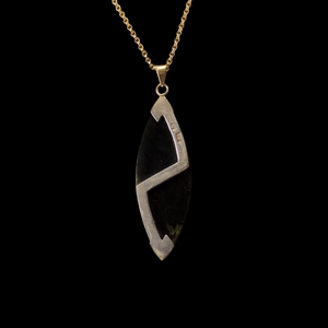 Hei Kakī Koura, Kawata me Pounamu  - Gold, Silver & Greenstone Necklace