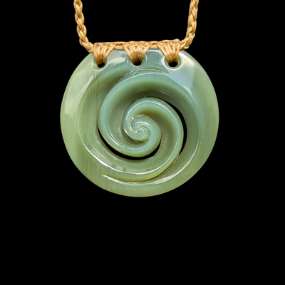 Koru Inanga- Greenstone Spiral Pendant
