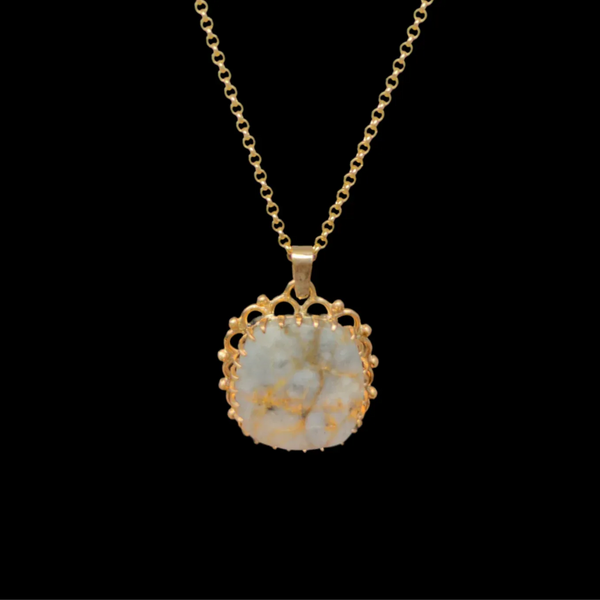 Gold-Bearing Quartz Pendant - Sands Carving Studio