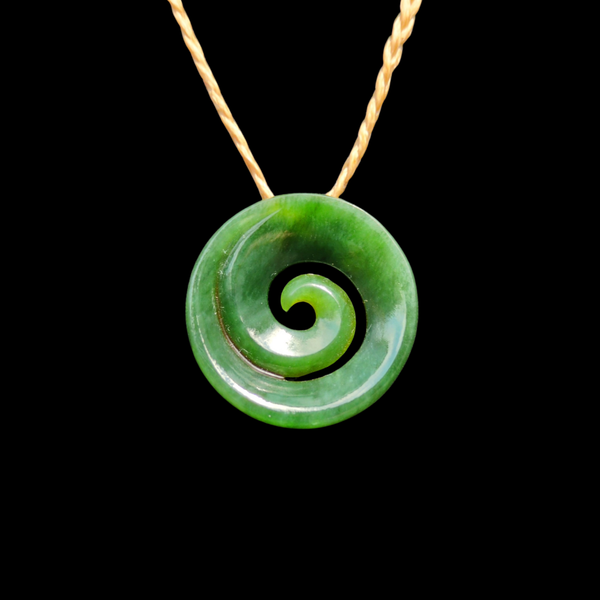 Koru Kahurangi- Greenstone Spiral Pendant