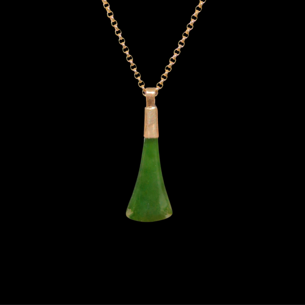 Hei Toki Koura Kahurangi - Gold-Capped Greenstone Adze Pendant