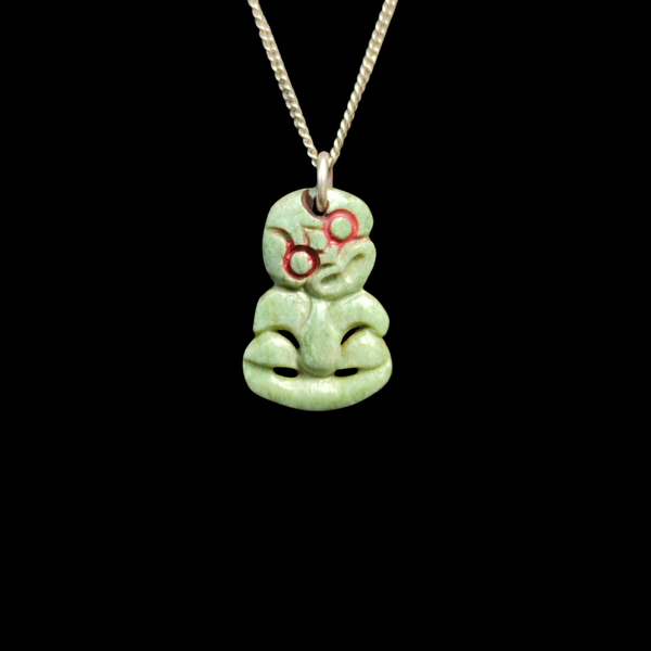Hei Tiki Inanga - Greenstone Tiki Pendant