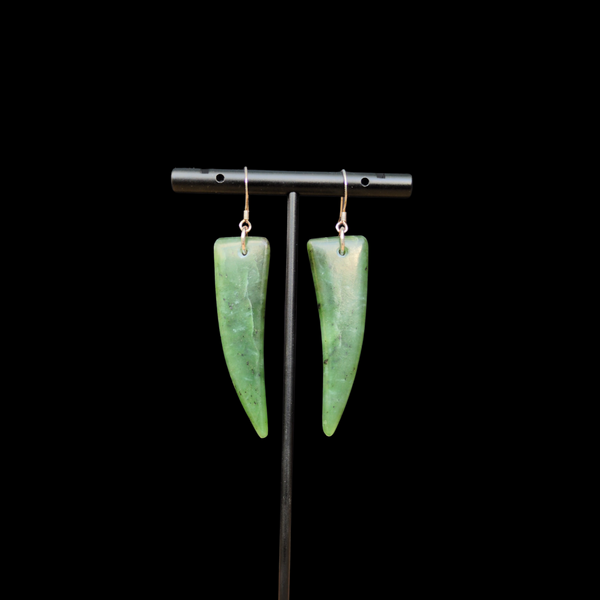 Mau Taringa Kahurangi Niho - Pounamu Earrings