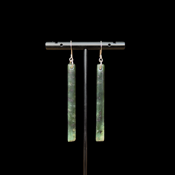 Mau Taringa Faded Kawakawa - Pounamu Earrings