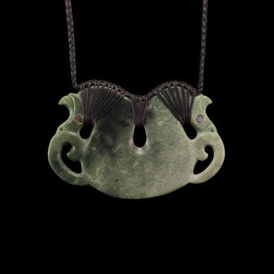 Pekapeka Inanga - Greenstone Bat Pendant - Sands Carving Studio