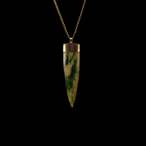 Hei Kakī Koura me Pounamu - Gold & Greenstone Necklace