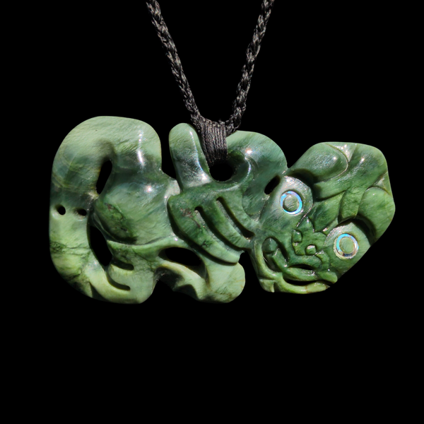 Hei Tiki Inanga - Greenstone Tiki Pendant