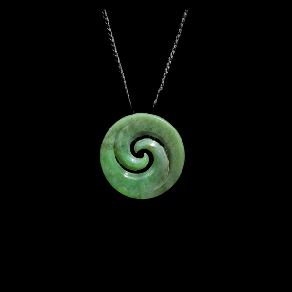 Koru Inanga- Greenstone Spiral Pendant