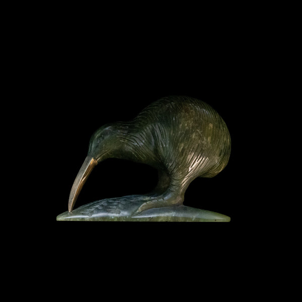 Pounamu Brass & Pounamu Kiwi Sculpture