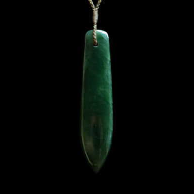 Roimata Kawakawa - Greenstone Teardrop Pendant - Sands Carving Studio
