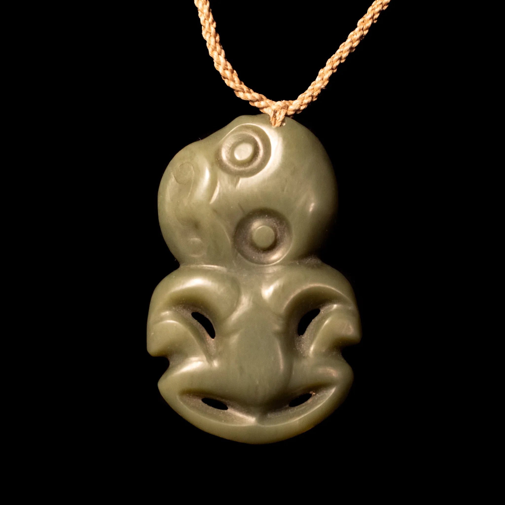 Stone-Tooled Inanga Pounamu Hei Tiki by Layton Robertson - Sands ...