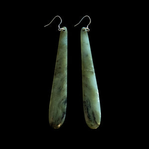 Kawakawa Mau Taringa - Greenstone Earrings
