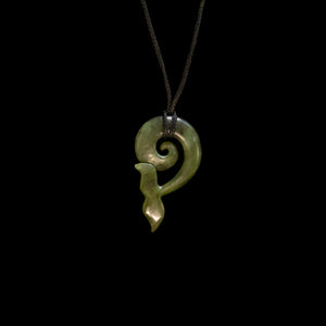 Kawakawa Koru Whale Tail Pendant