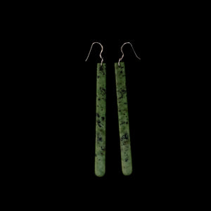 Inanga Pounamu Mau Taringa - Greenstone Earrings