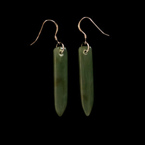 Inanga Pounamu Mau Taringa - Greenstone Earrings
