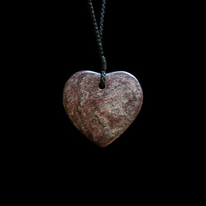 Aroha Manawa - Pounamu Stone Heart Pendant