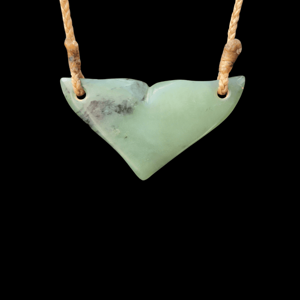 hiku tohora Inanga greenstone whale tail pendant by sands