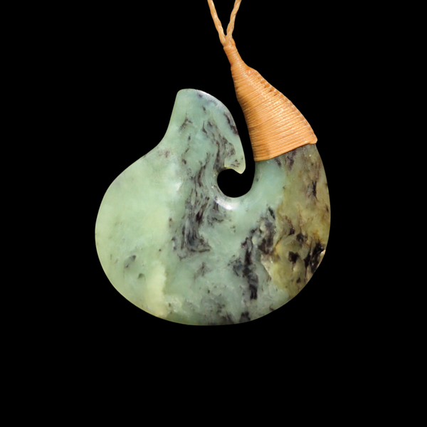 hei matau kokopu greenstone fishhook pendant by sands