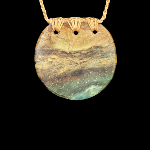 Porohita Totoweka- Greenstone Disc Pendant