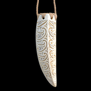 Rei Niho Paraoa - Carved Ivory Whale Tooth Pendant