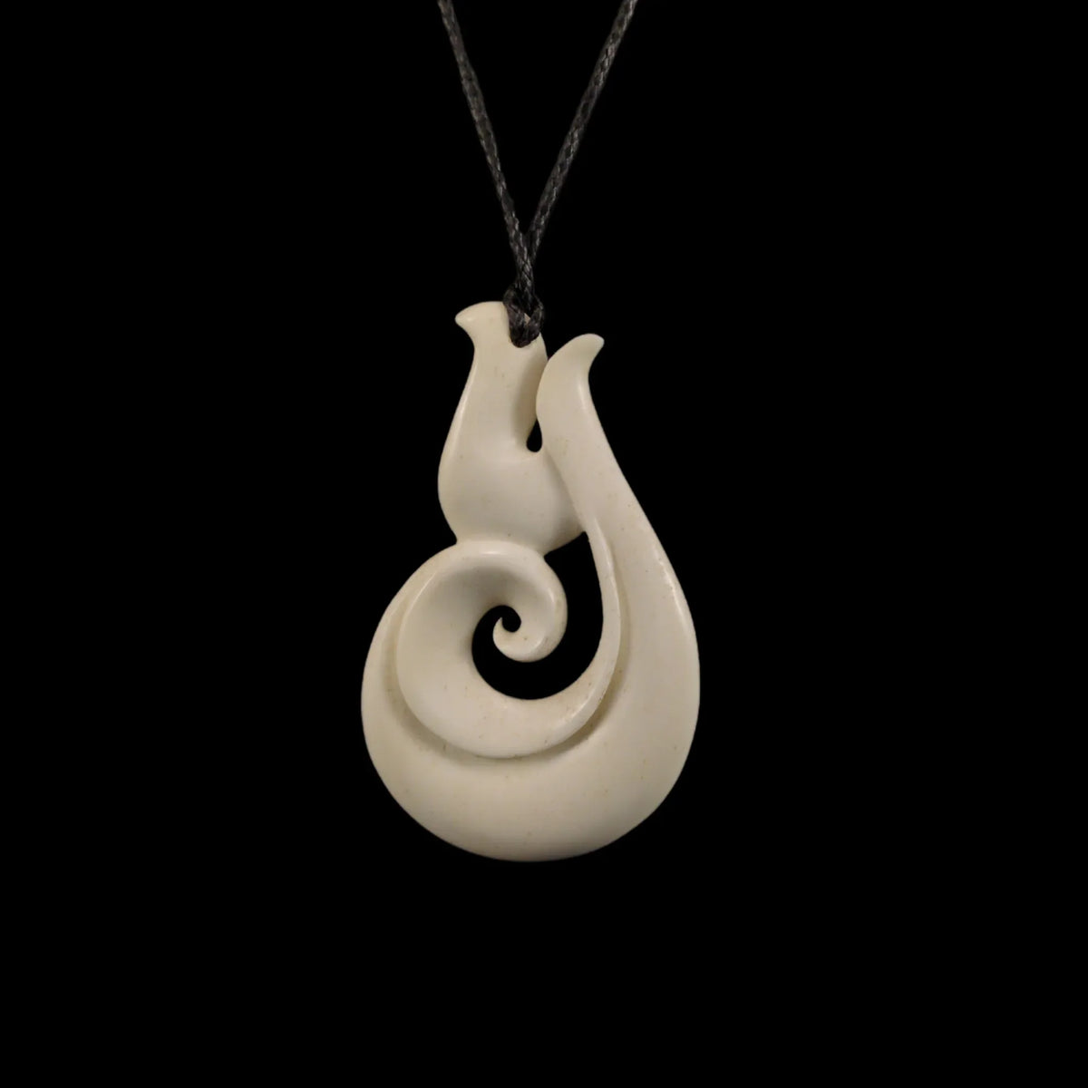 Hei Matau Wheua - Bone Hook Pendant - Sands Carving Studio