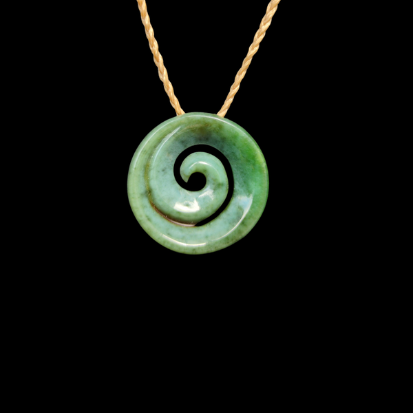 Koru Inanga- Greenstone Spiral Pendant