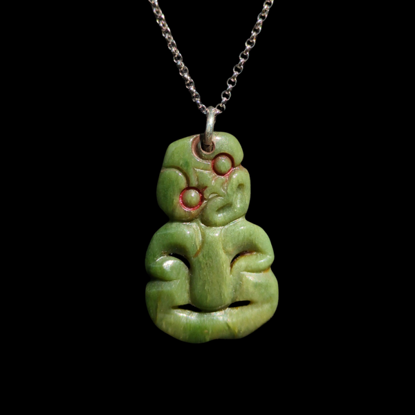 Hei Tiki Inanga - Greenstone Tiki Pendant