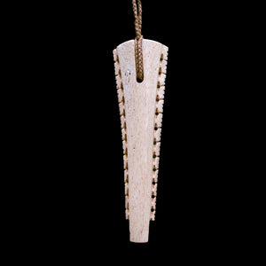 Moa Bone Rei Niho - New Zealand Tooth Pendant with Whakapapa Notches