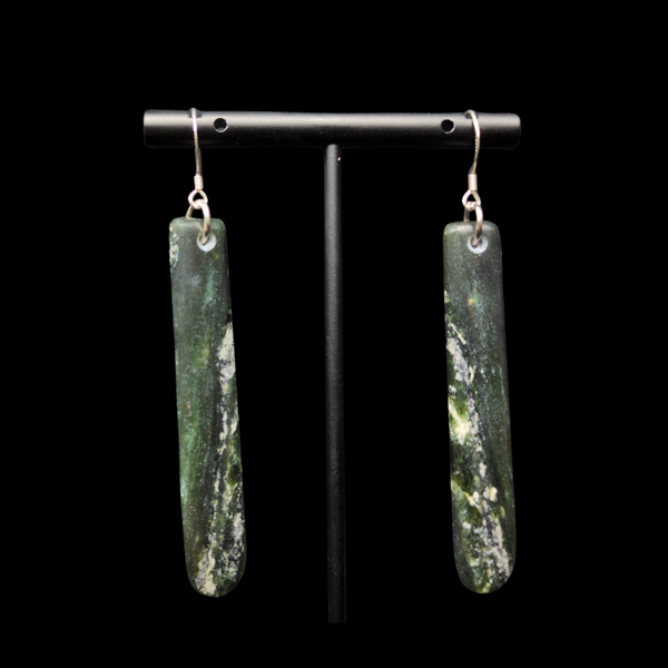 Mau Taringa Nelson Tangiwai - Pounamu Earrings