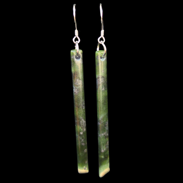 Mau Taringa Nelson Tangiwai - Pounamu Earrings