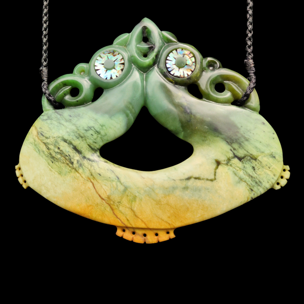sculptural pekapeka raukaraka greenstone bat pendant by sands