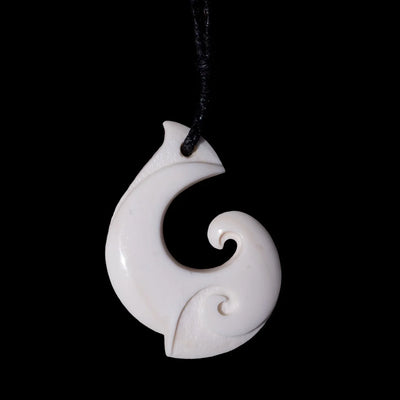 Hei Matau - Contemporary Bone Fish Hook Pendant - Sands Carving Studio