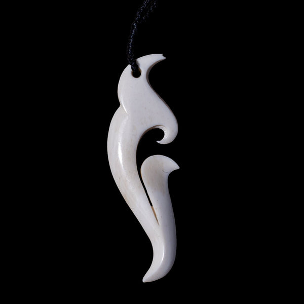 Koru Hei Matau - Contemporary Bone Fish Hook Pendant