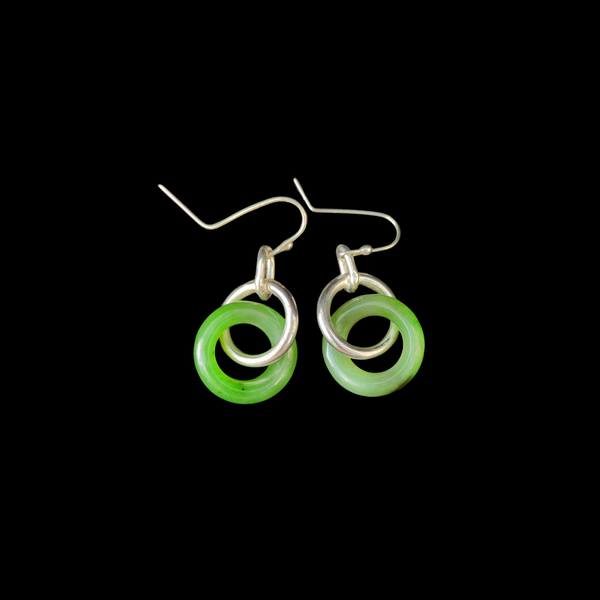 Big Bay Kahurangi Pounamu  Earrings-Sterling Silver
