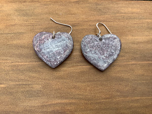 Aroha Stone Large Heart Shaped Mau Taringa Pendant Earrings