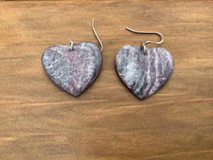 Aroha Manawa - Heart Shaped Mau Taringa Earrings