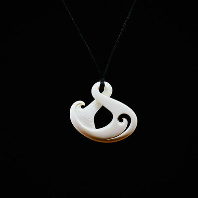 Pikorua - Contemporary Bone Twist Pendant - Sands Carving Studio