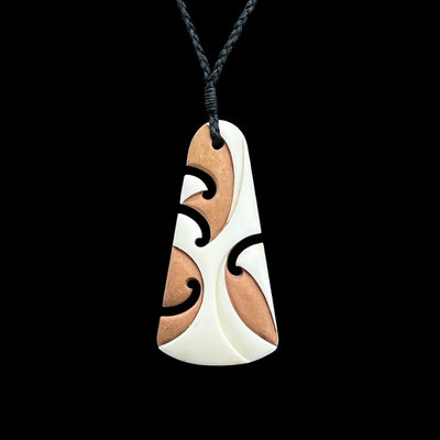 Koru Toki - Contemporary Bone Adze Spiral Pendant - Sands Carving Studio