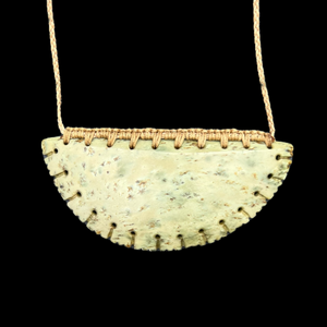 Whakaruruhau Pounamu - Notched Greenstone Shield Pendant