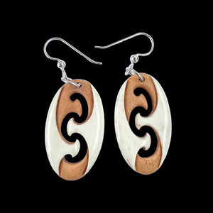 Koru Porotītaha Mau Taringa - Contemporary Bone Earrings