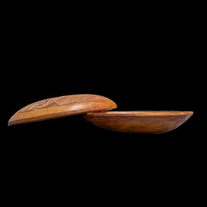 Rimu Pounamu Kumete - Carved Native Timber and Greenstone Bowl