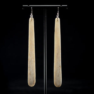 Large Whale Bone Mau Taringa - Drop Pendant Earrings