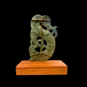 Kokopu Manaia Matau - Marsden Jade Guardian Hook Sculpture