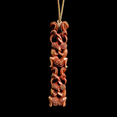 Manaia Pouwhenua - Antiqued Bone Carved Pendant | Yuri Terenyi - Sands Carving Studio