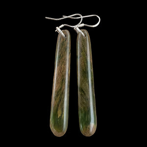Totoweka Mau Taringa - “Blood of the Weka” Greenstone Earrings