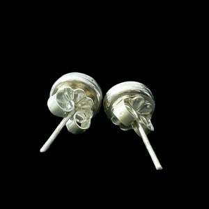 Kawakawa Pounamu Mau Taringa - Sterling Silver Stud Earrings