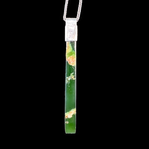 Sterling Silver Flower Jade Drop Pendant Necklace