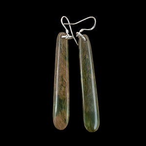 Totoweka Mau Taringa - “Blood of the Weka” Greenstone Earrings
