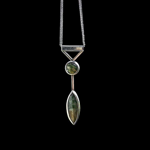 Pounamu Geometric Marquee Sterling Silver Necklace